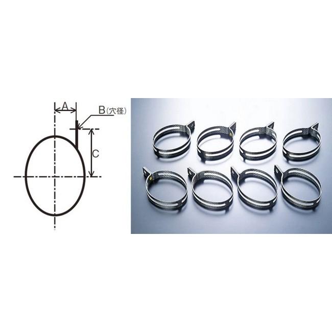 AKRAPOVIC アクラポビッチ 汎用サイレンサーバンド 楕円サイレンサー用 (サイド10mmロング) TYPE-C7 サイレンサーバンド マフラー | AKRAPOVIC