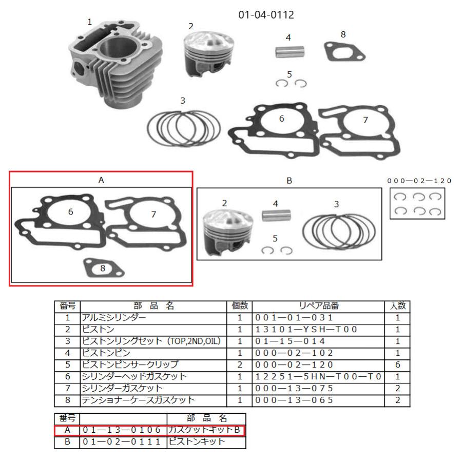 SP武川 SPタケガワ GASKET B-SET/TT-R50/YB-1FOUR (SuperHead+R) YB-1フォア TT-R50 YAMAHA ヤマハ エンジンガスケット エンジンパーツ エンジン | スペシャルパーツ武川