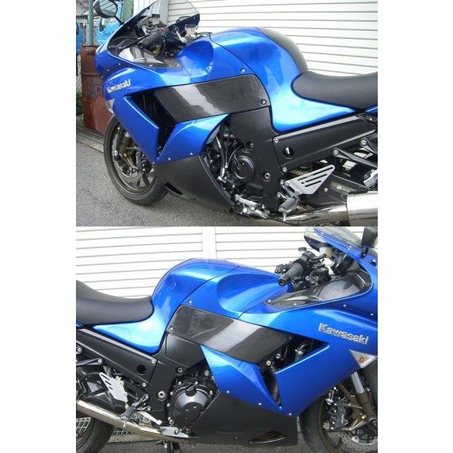 A-TECH エーテック サイドディフューザーセット 素材：平織カーボン ZZR1400 (ZX-14) KAWASAKI カワサキ サイドカウル・サイドカバー カウル関連 外装の画像