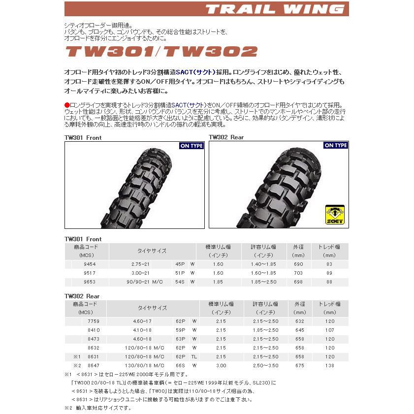 BRIDGESTONE BRIDGESTONE:ブリヂストン TRAIL WING TW302 【4.60-18 63P W】トレイルウイング タイヤ ウェビック1号店 - 通販 - PayPayモール BRIDGESTONE BRIDGESTONE:ブリヂストン TRAIL WING TW302 【4.60-18 63P W】トレイルウイング タイヤ ウェビック1号店 - 通販 - PayPayモール