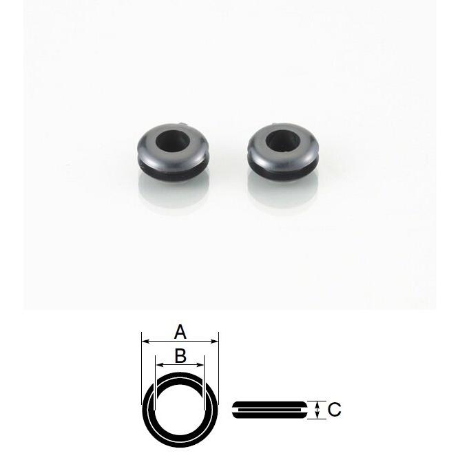 K-CON キタココンビニパーツ グロメット（PVC） A：10.2mm×B：5.0mm× C：4.4mm／適合(下穴:φ7/板厚:1.5mm-2mm) 防振ゴム | ブランド登録なし