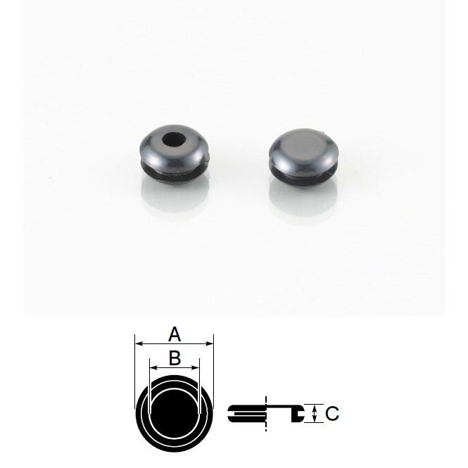 K-CON キタココンビニパーツ グロメット（PVC） A：8.5mm×B：3.0mm× C：4.7mm／適合(下穴:φ5.5/板厚:1.5mm-2mm) 防振ゴム | ブランド登録なし