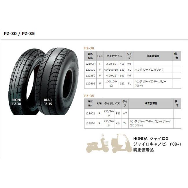 IRC アイアールシー PZ-35 【130/90-6 53J WT】 タイヤ ジャイロ