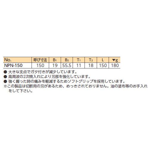 KTC Nepros ネプロス ニッパ 150 ニッパー ハンドツール_1