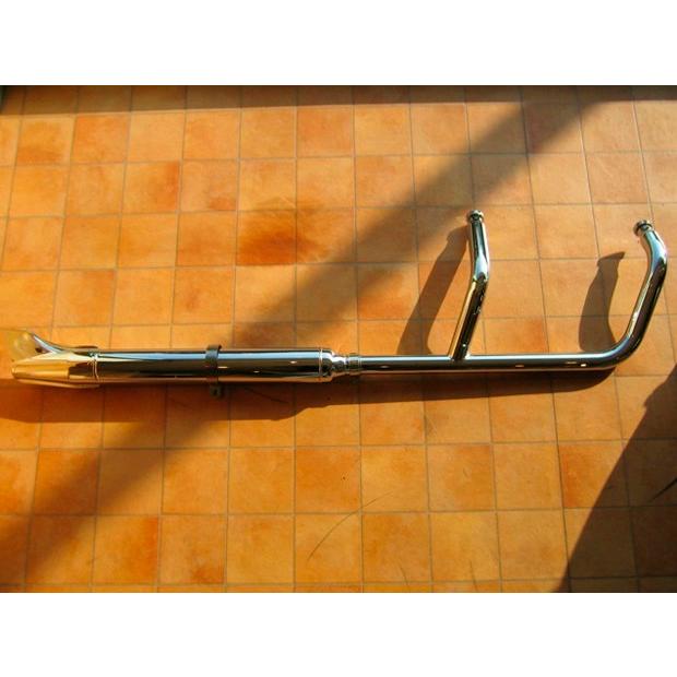 愛美様用　シャドウ750用　KENTEC製2in1フィッシュテールマフラー KENTEC ケンテック クラシック2IN1マフラー (FL) シャドウ400