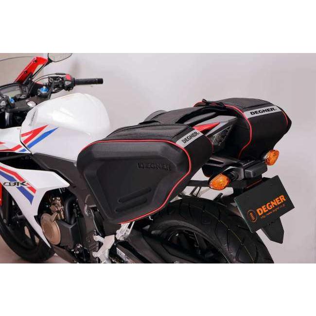DEGNER デグナー スポーツダブルバッグ ブラック／レッドパイピング サイドバッグ 車体用バッグ・ケース | ブランド登録なし | 09