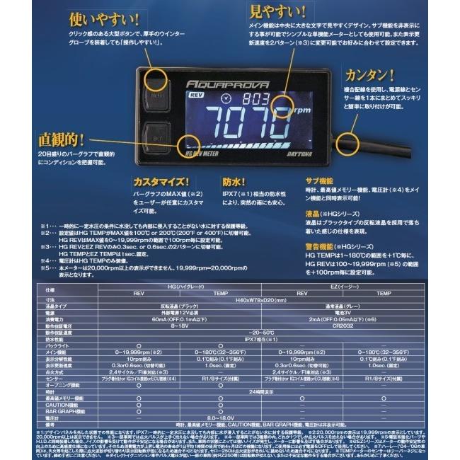 DAYTONA DAYTONA:デイトナ AQUAPROVA 【アクアプローバ】 EZ REV METER(タコメーター) シグナスX｜webike｜02