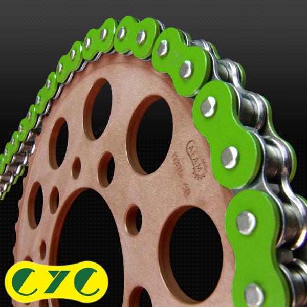 CYCチェーン:CYC CHAIN CYCチェーン 525-120L カラーシールチェーン【ソリッドカラー】(グリーン) :20296381 ...