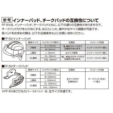 OGK KABUTO オージーケーカブト FF-5V [エフエフ・ファイブブイ] インナーパッド 【補修・オプションパーツ】 サイズ：XL (9mm) ヘルメット内装センターパッド | OGK Kabuto | 01