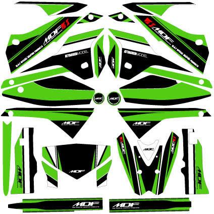 MDF エムディーエフ 車種別グラフィックデカールキット D-TRA Xアタッカ ■コンプリートデカール（フルセット） DトラッカーX KAWASAKI カワサキ 外装 | MDF