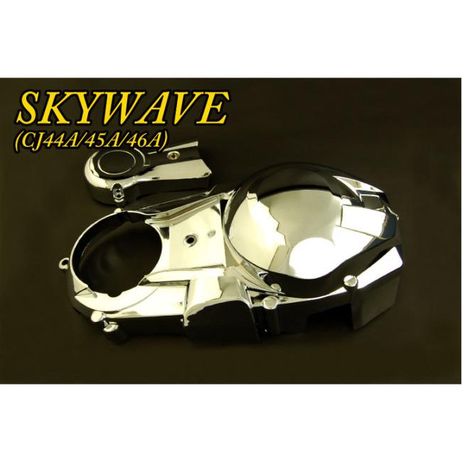 バイクパーツセンター メッキクランクケースカバー スカイウェイブ250 SUZUKI スズキ クランクケースカバー エンジンパーツ エンジン | ブランド登録なし | 01