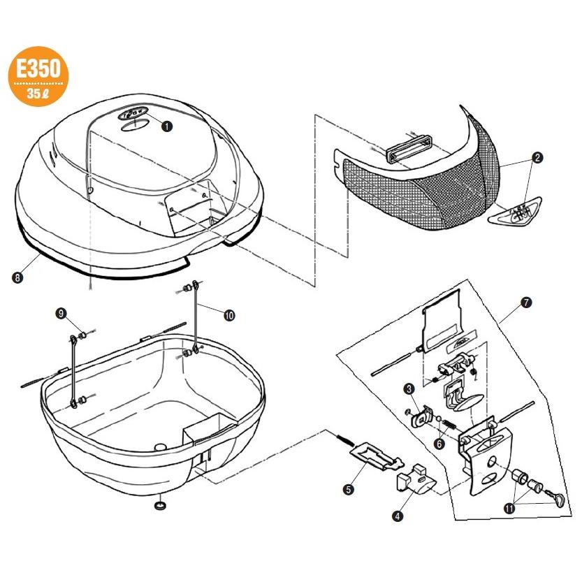 GIVI ジビ 【補修部品】ボルト (ベース固定金具) [Z761] E350 その他トップケース・テールボックスオプション・補修部品 車体用バッグ・ケース | GIVI