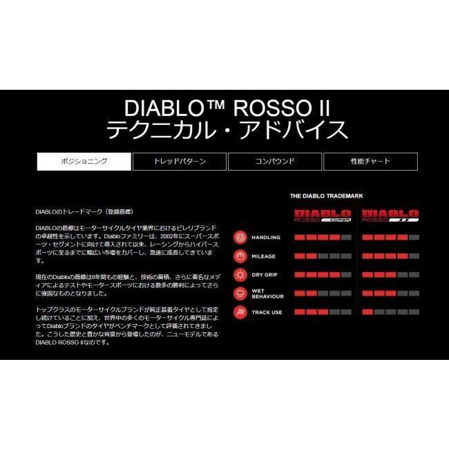 PIRELLI ピレリ DIABLO ROSSO II 【190/50 ZR17 M/C (73W) TL】 ディアブロ ロッソ タイヤ オンロードタイヤ・ツーリング/ストリート オンロードタイヤ | PIRELLI | 03