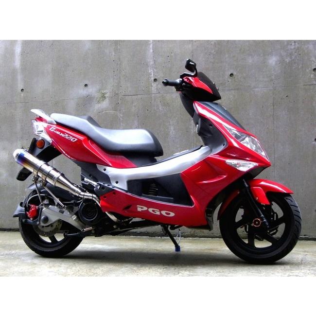 Good-Stage グッドステージ G-MAX220 フルエキゾーストマフラー チタンブルー PGO マフラーの画像