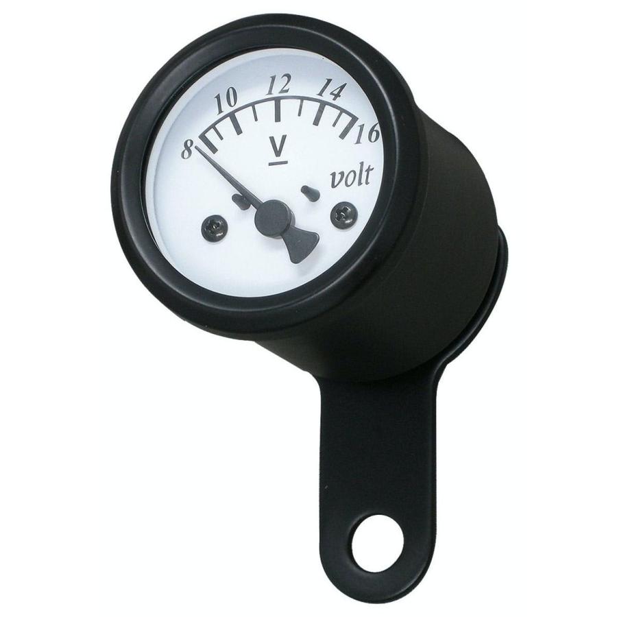 Neofactory ネオファクトリー 48mmボルテージメーター 白盤 ブラック 汎用 HARLEY-DAVIDSON ハーレーダビッドソン 電気・電圧計 計測ツール | NEO FACTORY