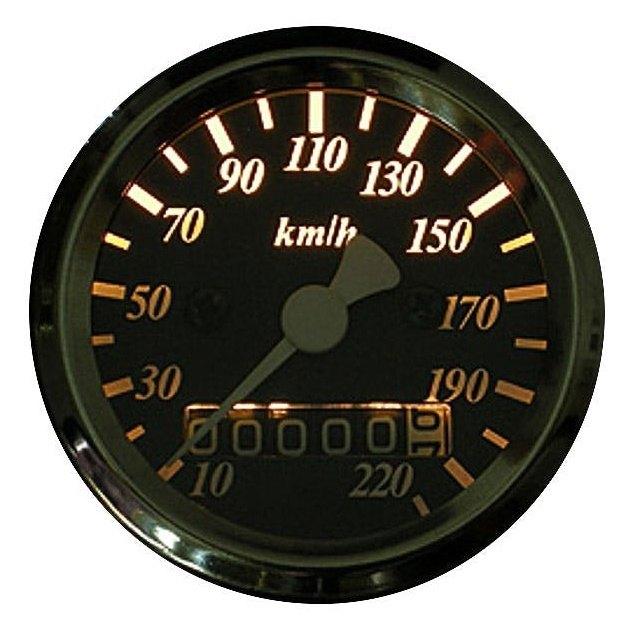 ★MeChan★ NEO FACTORY（ネオファクトリー） 48mmアナログスピードメーター 黒盤