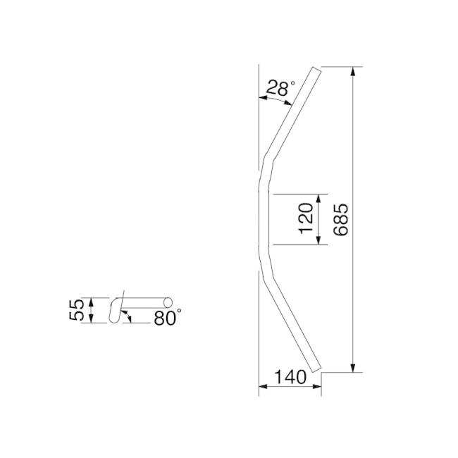 HURRICANE（ハリケーン） コンチ3型 キット専用ハンドル ZX-12R ZX-14R