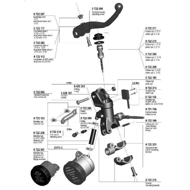 MAGURA マグラ 【195ラジアルマスターシリンダー】用補修部品 ロングレバー クラッチ用 HP2 SPORT BMW クラッチレバー ハンドル周辺パーツ ハンドル | MAGURA | 03