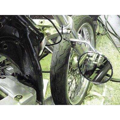 部品屋K&W フォーククランプミラーステー ミラー付キット サイズ：4