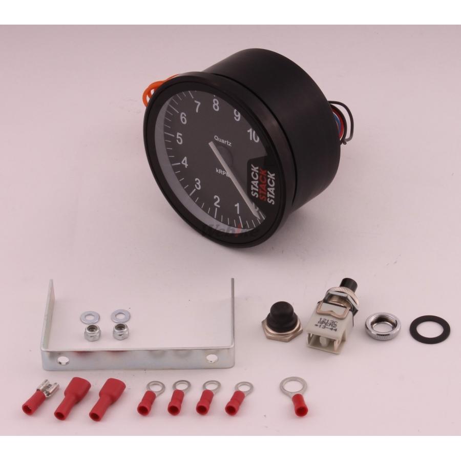 STACK スタック ST200 クラブマンタコメーター 表示回転数：0-3000-13000rpm / メーターパネルカラー：クラシックブラック（針＝ホワイト） タコメーター_3