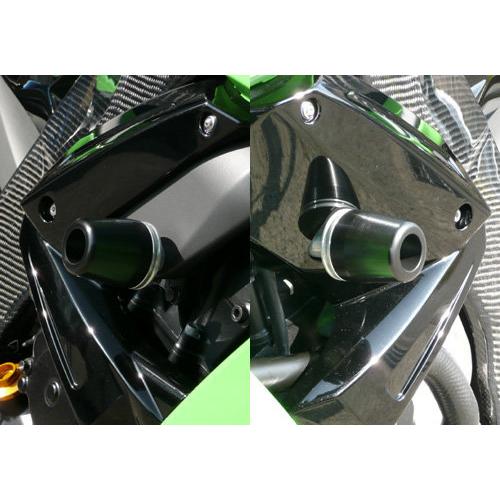 AGRAS アグラス レーシングスライダー ジュラコンカラー：ブラック (ロゴ有) ZX-10R KAWASAKI カワサキ エンジンスライダー・フレームスライダー フレーム | Agras