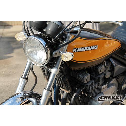 CHERRY チェリー ヨーロピアンウインカー 丸大 本体＋ステーセット ウインカー 灯火類 電装系 | ブランド登録なし | 02