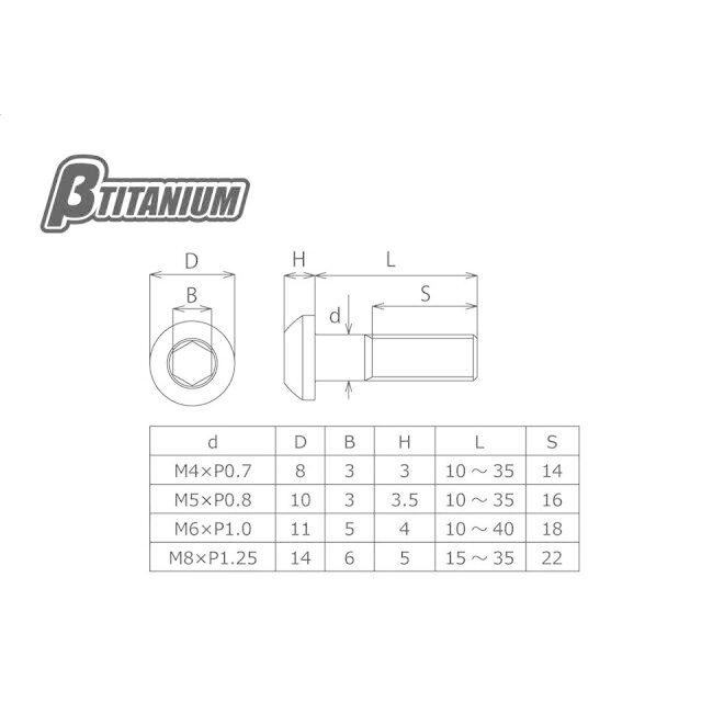 βTITANIUM ベータチタニウム ナベチタンボルト(標準) M6 シルバー 長さ：15mm 汎用ボルト・ネジ | βTITANIUM | 01