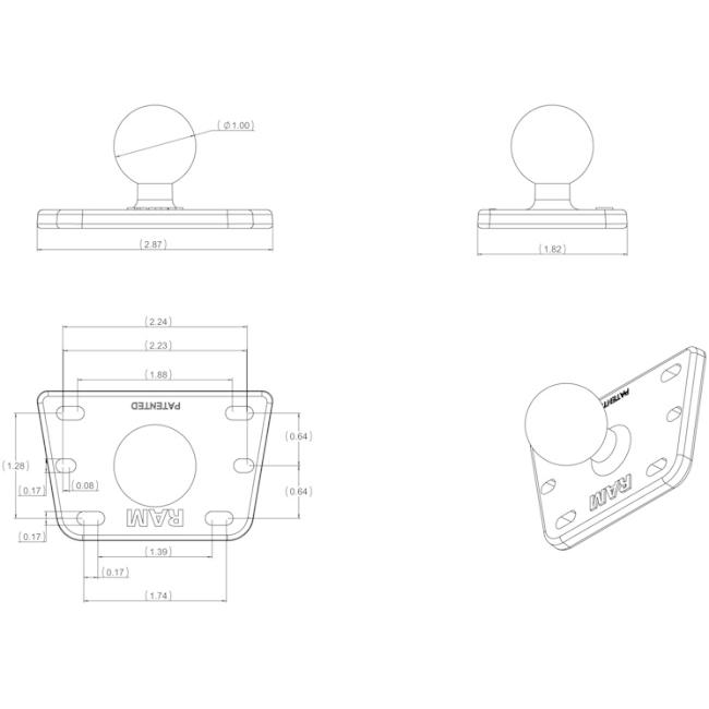 RAM MOUNTS ラムマウント リザーバーキャップベース(S) その他アクションカメラオプション・補修部品 バイク用カメラ 電子機器類 | RAM MOUNTS | 02
