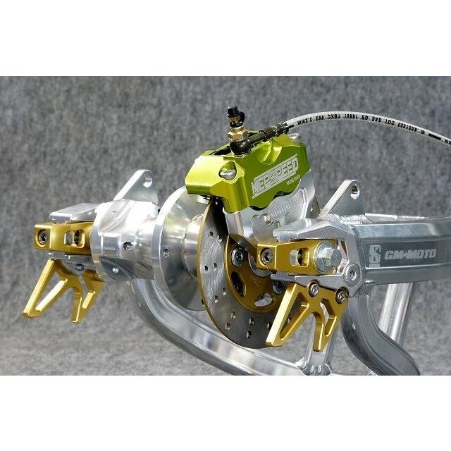 GM-MOTO ジーエムモト 8インチホイール対応ワイドスイングアーム用ワイドハブ＆ディスクブレーキシステム キャリパーアルマイトカラー：ブラック ハブ 足回り | ブランド登録なし | 05
