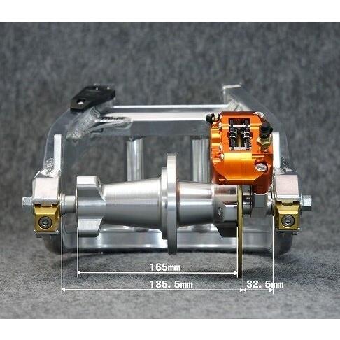 GM-MOTO ジーエムモト 8インチホイール対応ワイドスイングアーム用ワイドハブ＆ディスクブレーキシステム キャリパーアルマイトカラー：レッド ハブ 足回り | ブランド登録なし | 08