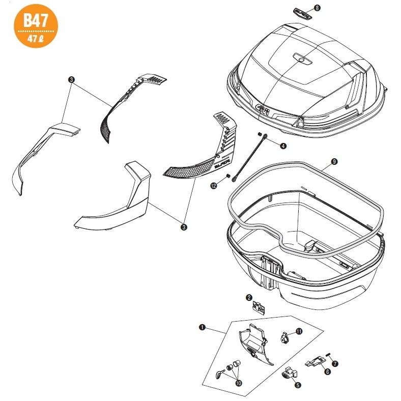 GIVI（ジビ） 【補修部品】リフレクター (左右)(TECH) [Z4506FR] B47