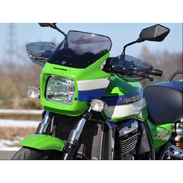 CHIC DESIGN - 今めかしいひな形 ガイラガントレット 映写幕色合い：せつ然たる ZRX1100II KAWASAKI カワサキ ハンドガード・ナックルガード 手持ち部分境界線の外側部分品