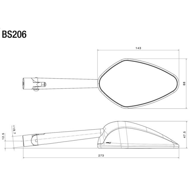 rizoma リゾマ ミラー 「ベローチェ ネイキッド」 【Veloce