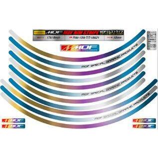 MDF エムディーエフ チタニウムリムストライプ 10M タイプ：ロゴ文字あり / サイズ：17インチ×2 リムステッカー・リムストライプ 外装 | MDF | 01