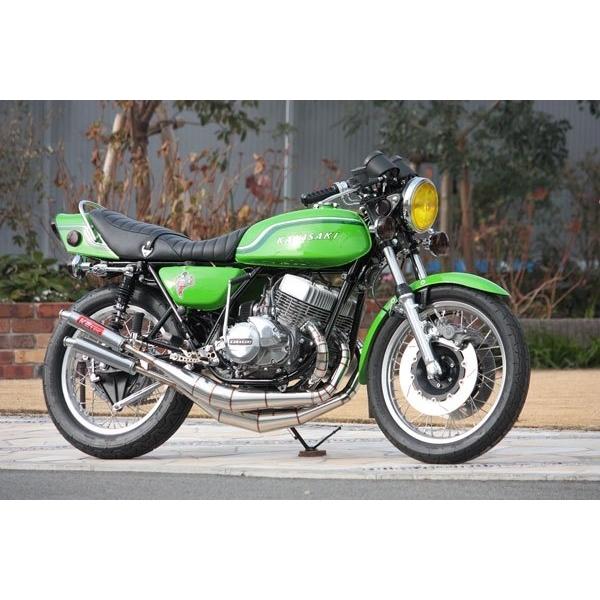 K2TEC ケイツーテック 鏡面ステンレスクロスチャンバー TYPE-2 400SS マッハII (S3) KH400 KAWASAKI カワサキ チャンバー マフラーの画像