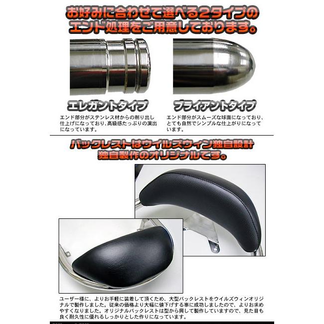 WirusWin ウイルズウィン バックレスト付き 32Φタンデムバー ブライアントタイプ / ラージ GSR125 NEX SUZUKI スズキ グラブバー・タンデムバー・シーシーバーの画像