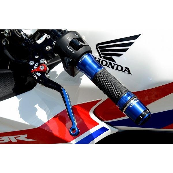 RIDEA リデア SPINNER バーエンド ミドルタイプ カラー：ブルー ハンドル