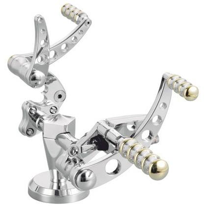 部品屋K\u0026W カスタムテック製 ビンテージフォワードコントロール FROM2000 カラー：ポリッシュ＆ブラス FXST SOFTAIL STANDARD バックステップ ステップ