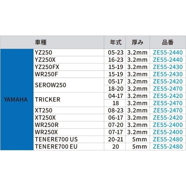ZETA RACING ジータ レーシング エンデューロ スキッドプレート SEROW250 TRICKER XT250X YAMAHA ヤマハ アンダーガード・スキッドプレート フレーム | ZETA | 04