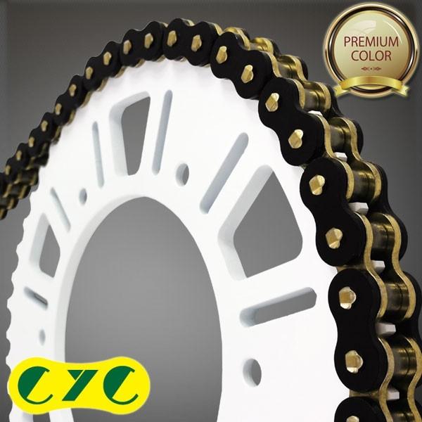 CYC CHAIN CYCチェーン バイクチェーン：420-120L カラーチェーン【プレミアムカラー】(ブラック/ゴールド) 120リンク ...