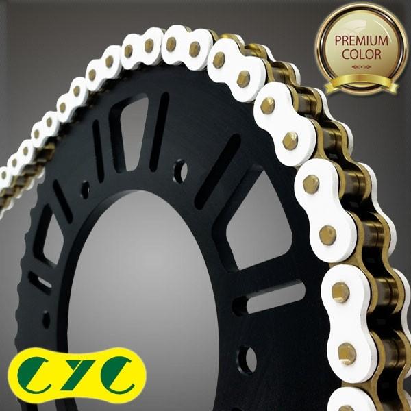 CYCチェーン CYC CHAIN バイクチェーン：420-120L カラーチェーンプレミアムカラー(ホワイト/ゴールド) その他 120 ...