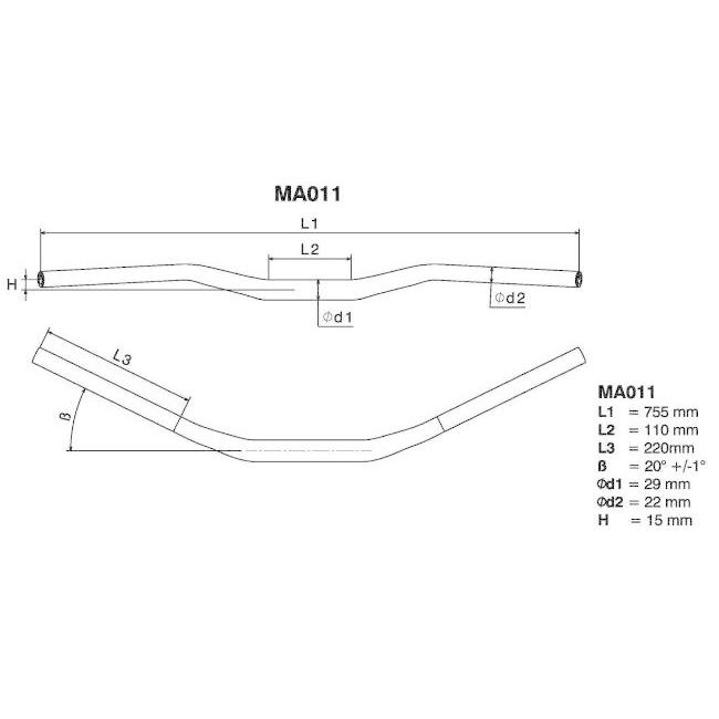 rizoma リゾマ 汎用テーパーハンドルバー BMW DUCATI ドゥカティ TRIUMPH トライアンフ YAMAHA ヤマハ ハンドルバー ハンドル | rizoma | 01