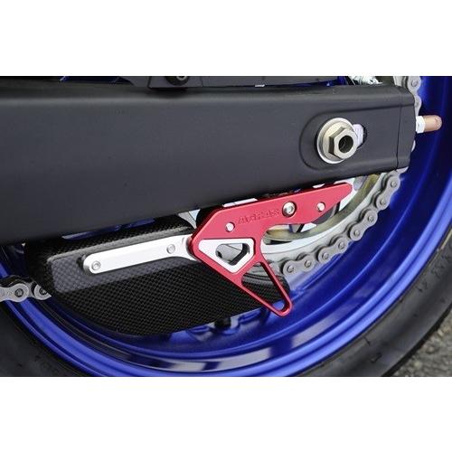AGRAS アグラス チェーンガード付スタンドプレート 素材：カーボン / カラー：ゴールド YZF-R25 YZF-R3 YAMAHA ヤマハ チェーンガード フレーム