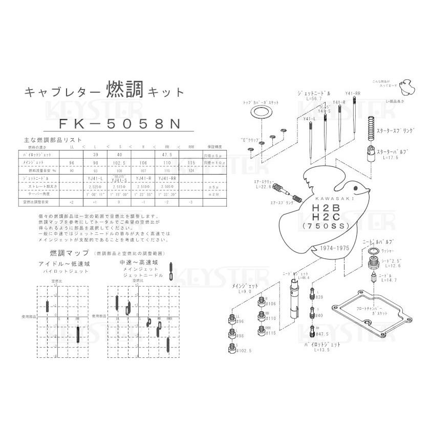 KEYSTER キースター キャブレター燃調キット 750SS マッハIV (H2) KAWASAKI カワサキ KAWASAKI カワサキ｜webike｜11