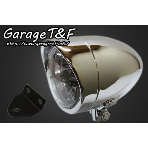 Garage T\u0026F ガレージ 4インチプレーンライト＆ライトステーキット タイプC SR400 YAMAHA ヤマハ ヘッドライト 灯火類 電装系