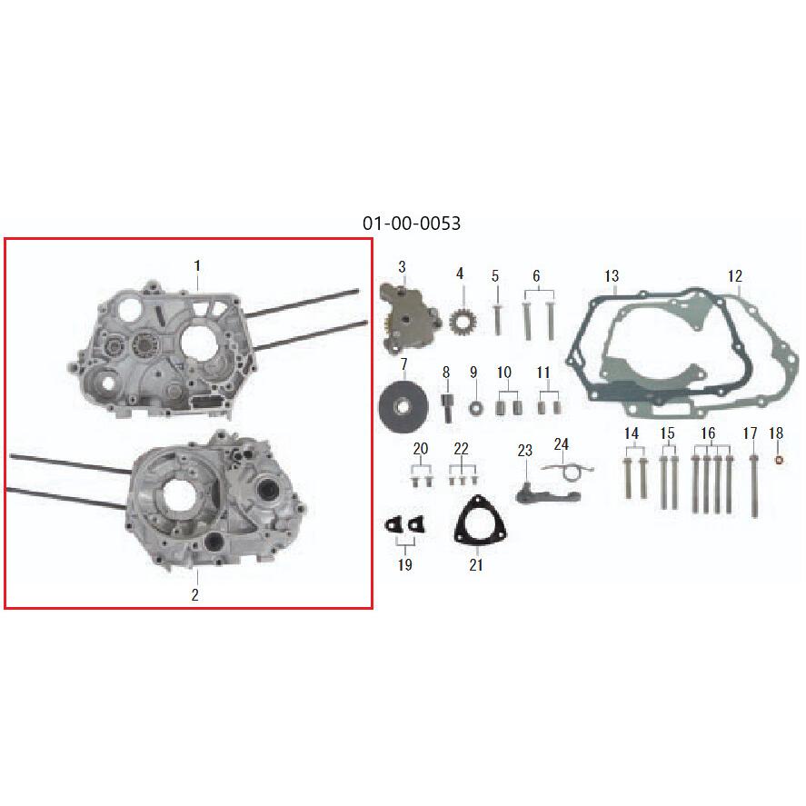 SP武川 SPタケガワ 【補修用パーツ】クランクケースSET L/R /コンプリートEng.148cc用　4SM-TNC モンキー HONDA ホンダ クランクケース エンジンパーツ | スペシャルパーツ武川
