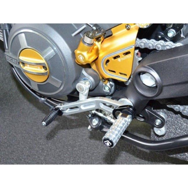 DUCABIKE (DBK) ドゥカバイク (ディービーケー) 可倒式 アジャスタブルステップバー カラー：シルバー DUCATI ドゥカティ ステップバー ステップ 足回り_1
