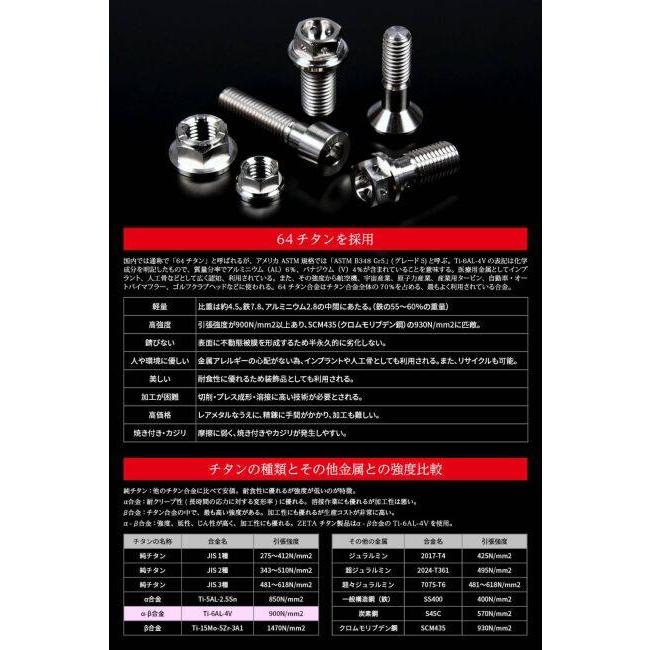 ZETA RACING ジータ レーシング フランジボルト スタンダード M6/M8/M10 (Z-チタンボルトシリーズ) サイズ：M6 P=1.0／L=25 汎用ボルト・ネジ | ZETA | 02