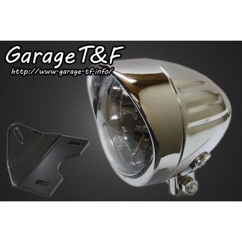 Garage T\u0026F ガレージ 4インチプレーンライト＆ライトステーキット タイプG タイプ：スリットタイプ ショート(レンズ部分：約103mm／全長約120mm) 灯火類