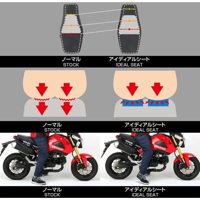KーCON KITACO キタコ アイディアルシート レッドステッチ グロム